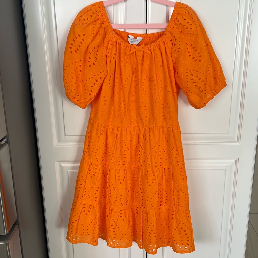 Primark girls Eyelet orange Dress size 11/12 years